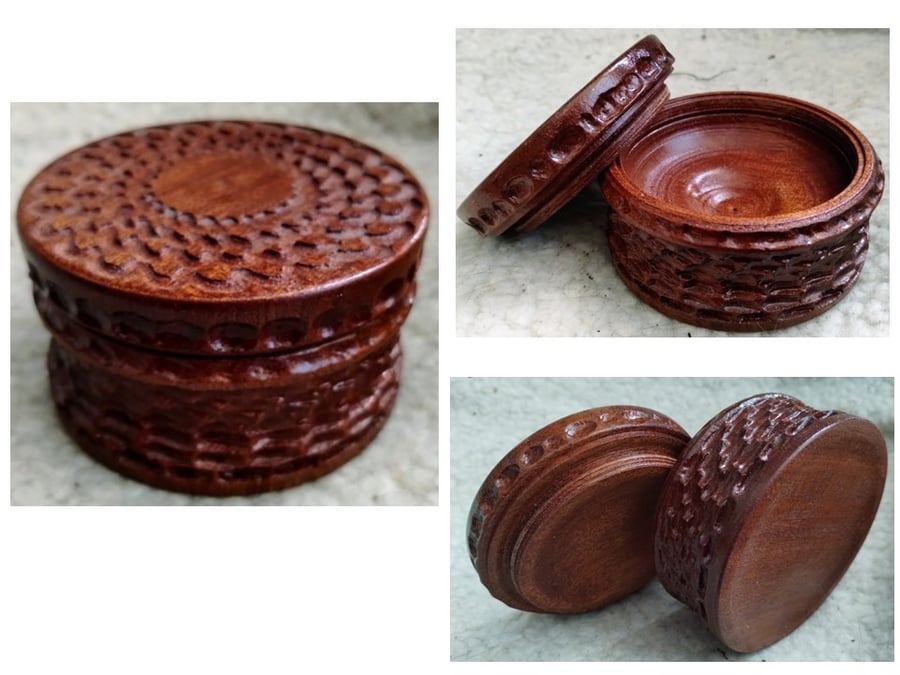 ornamental turned box for jewellery or other small items