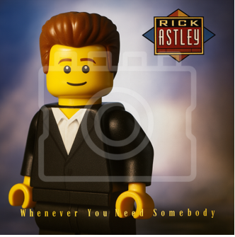 LEGO-Inspired Rick Astley – Whenever You Need Somebody 5x5" Mounted Print