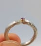 Molten Silver Pink Sapphire Ring - Size H - Image 9