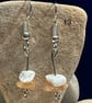 Beautiful dangling earrings with orange and white stones. - Image 2