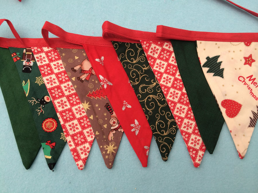 10 ft double sided  bunting,banner,flag,wedding  in christmas  cotton  fabrics