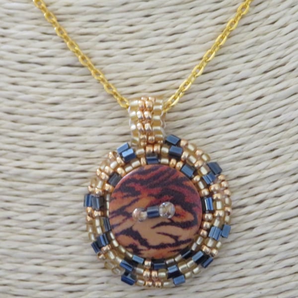 Tiger beaded pendant