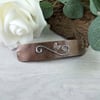 Hair Barrette, Copper Hair Clip with Butterfly and Scroll