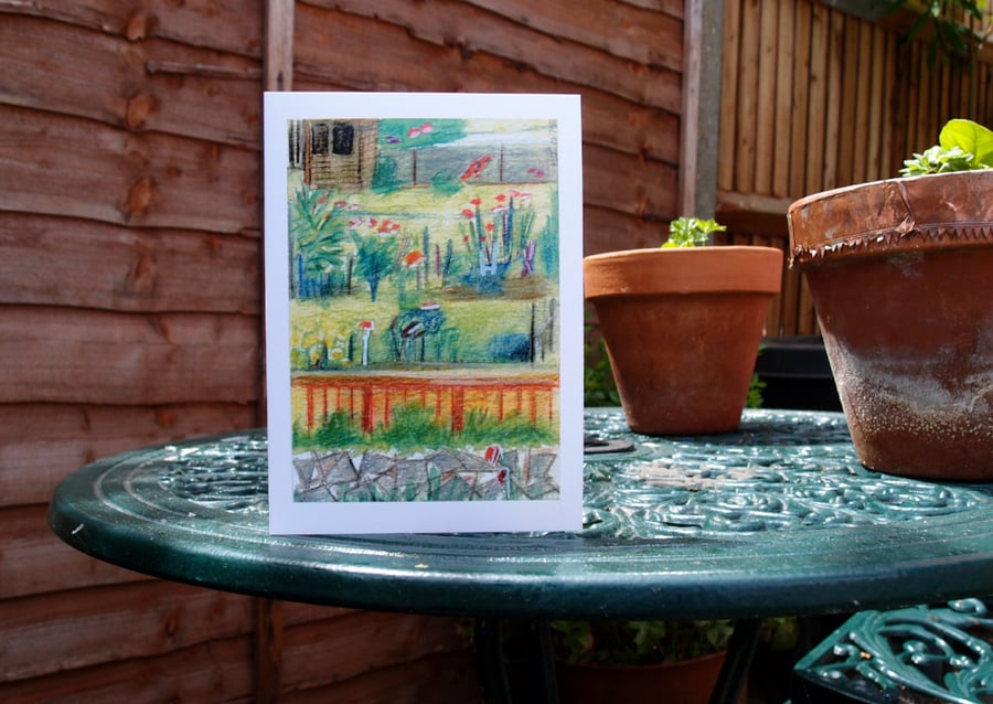 Row of gardens greetings card