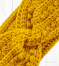 Crochet headband, ear warmer. Gold, mustard twist ear warmer. Gold headband. - Image 9