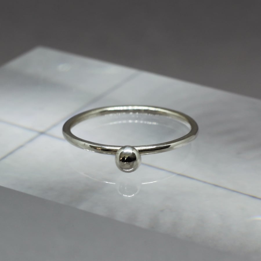 Sol Ring - Sterling silver drop ring - Minimal contemporary ring - handmade