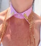 Baby Pink & Gold Detachable Statement Collar - Upcycled Sequin Neckcessory - Image 5