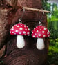 Fly Agaric Red Mushroom Earrings