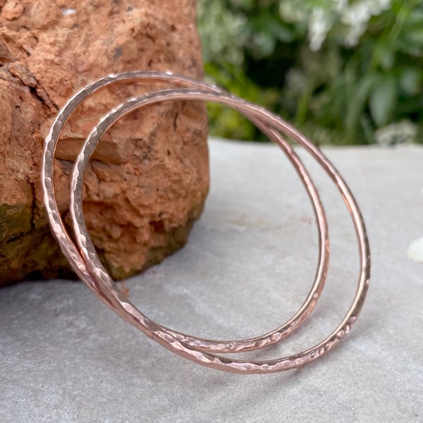 Handmade Copper Red Rock Bangle