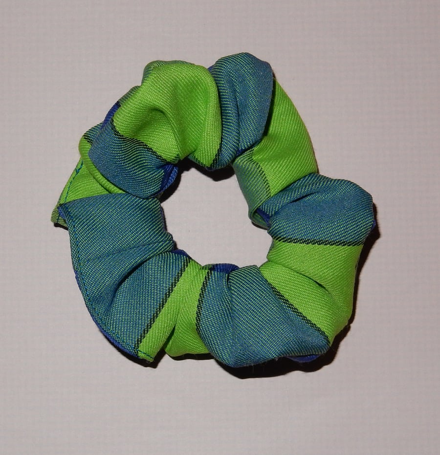 Scrunchy blue and green check