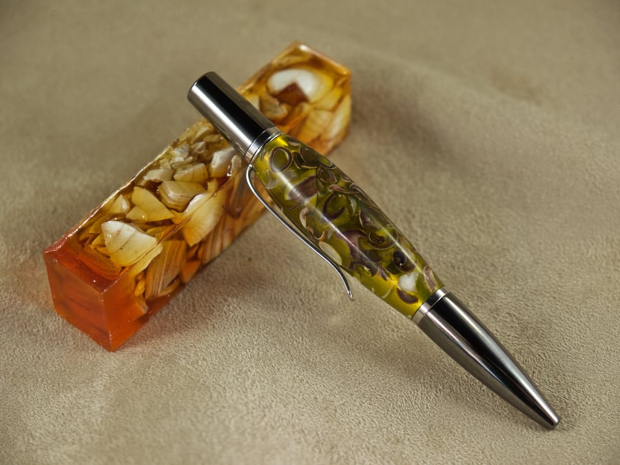 Hand made seashell pen made on Orkney. S28