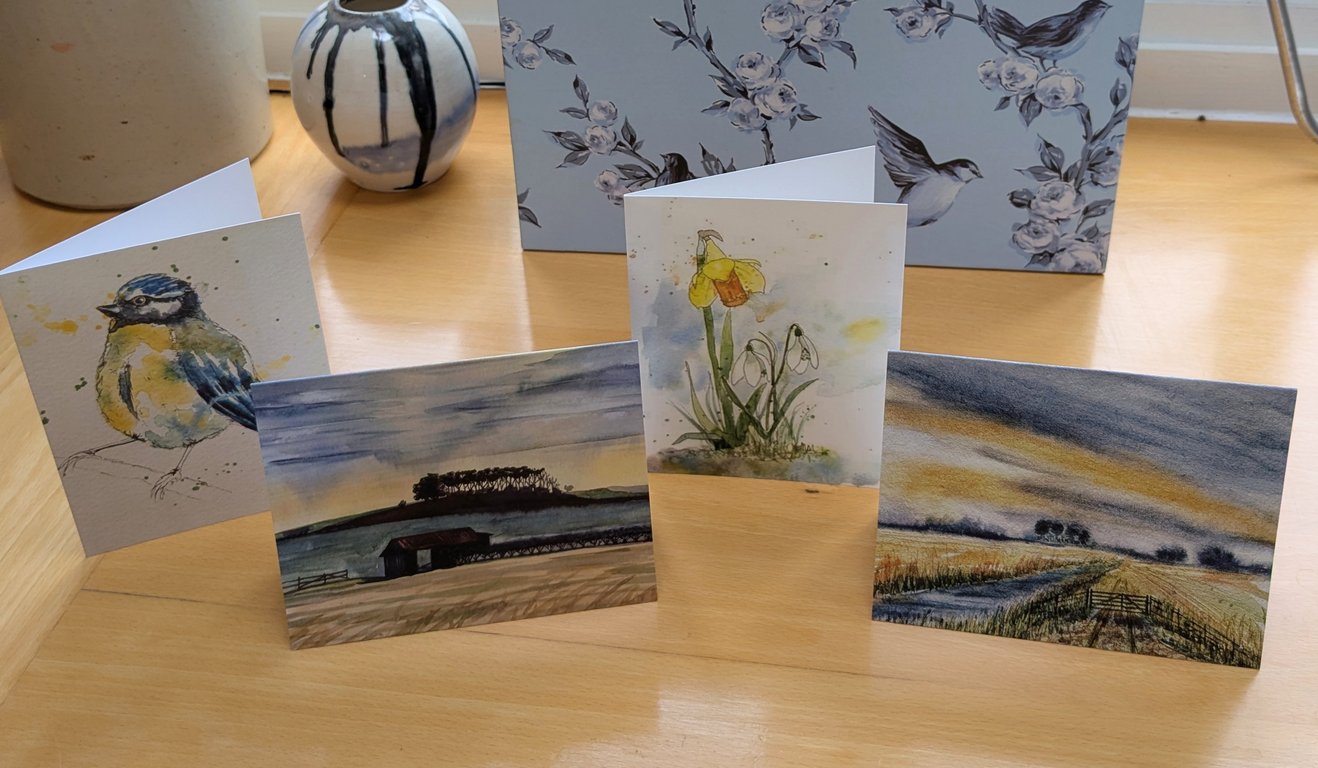 Notecards set, 4 original designs inspired by nature