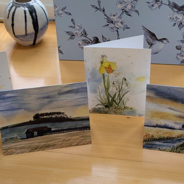 Notecards set, 4 original designs inspired by nature