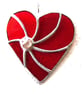Red Swirl Heart Stained Glass Suncatcher Ruby Wedding  - Image 5