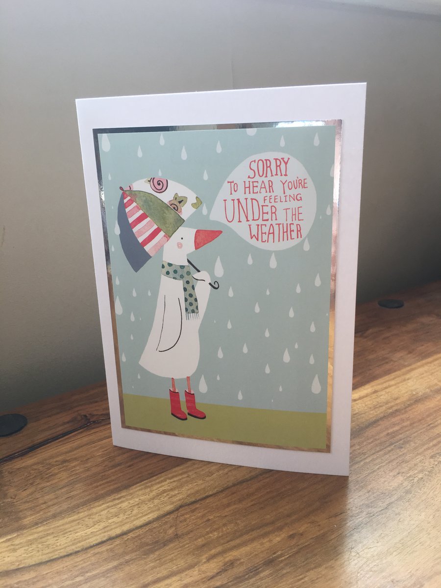 Duck Get Well Card - Blank Inside - Under the Weather