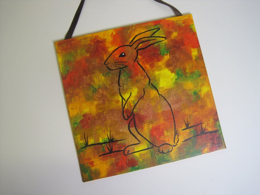 Bunny Rabbit Autumn Colours Original Painting SALE