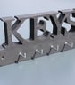 Wooden "KEYS" Wall-Mounted Key Rack – Pine with Brass Hooks - Image 1