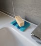 Small blue fused glass soap dish - Image 2