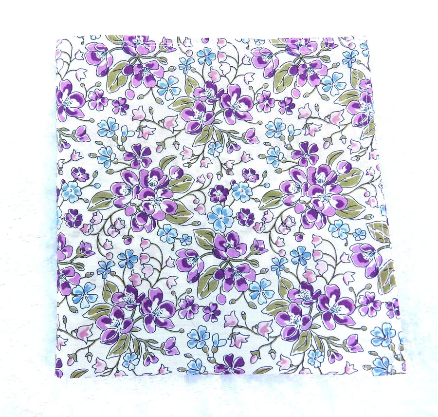 Liberty print handkerchief,  Liberty Tana Lawn,  bluebells