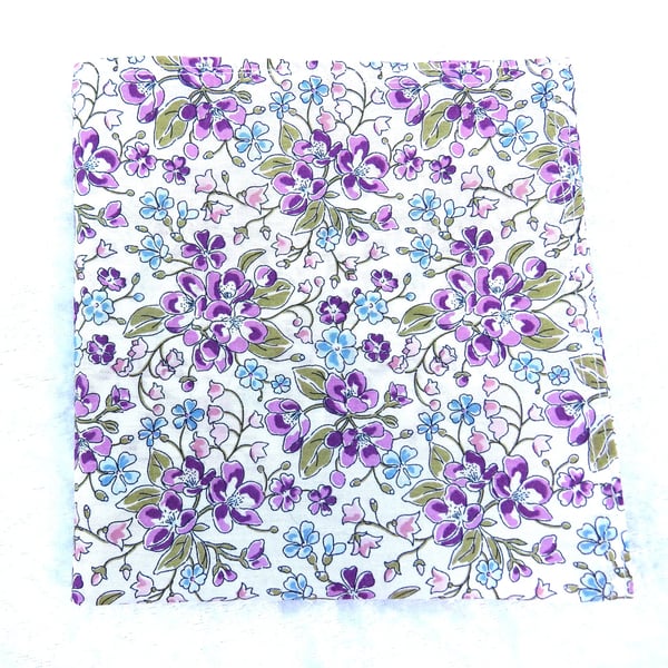 Liberty print handkerchief,  Liberty Tana Lawn,  bluebells