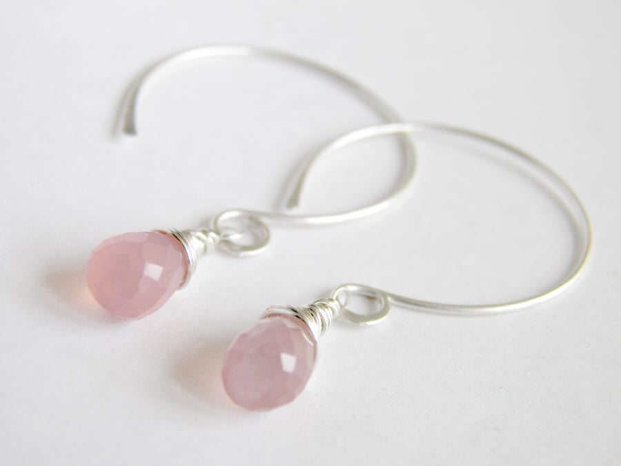Rose Pink Chalcedony Earrings