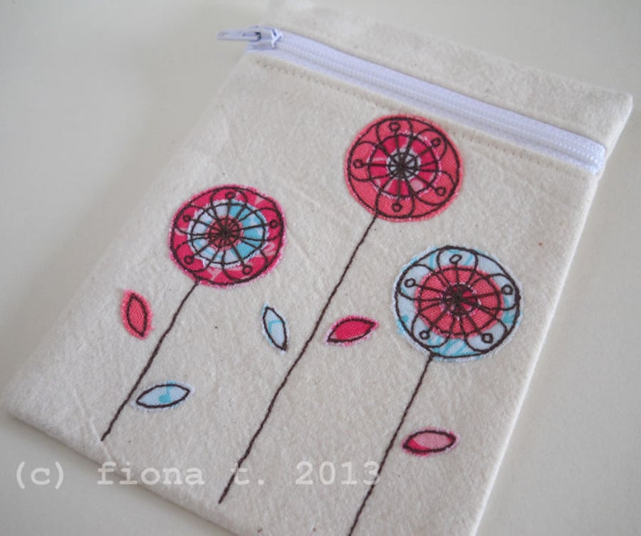 embroidered flowers phone case Folksy