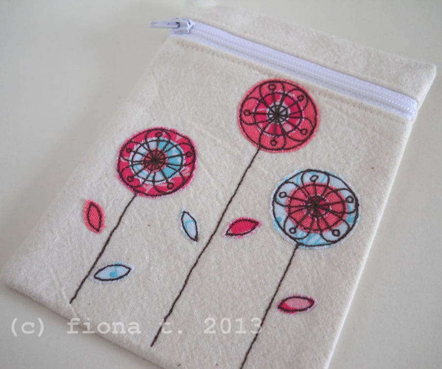 embroidered flowers phone case