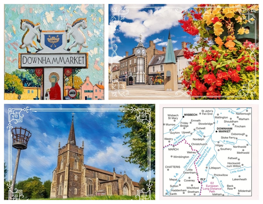 Downham Market Mixed Themed A5 Greeting Card 