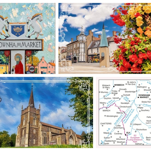 Downham Market Mixed Themed A5 Greeting Card 