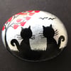 Cat Magnet: Cats Painting on Stone, Cat Art,  Hand Painted Stone, Cats Pebble