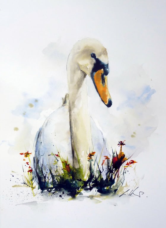 Sitting Pretty, Original Watercolour Painting.