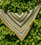 SALE - Retro Crochet Scarf With Tassels, Triangle Autumn Wrap - Image 1