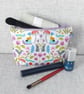 Make up bag, zipped pouch, cosmetic bag, gnomes, mushrooms, bunnies. - Image 5