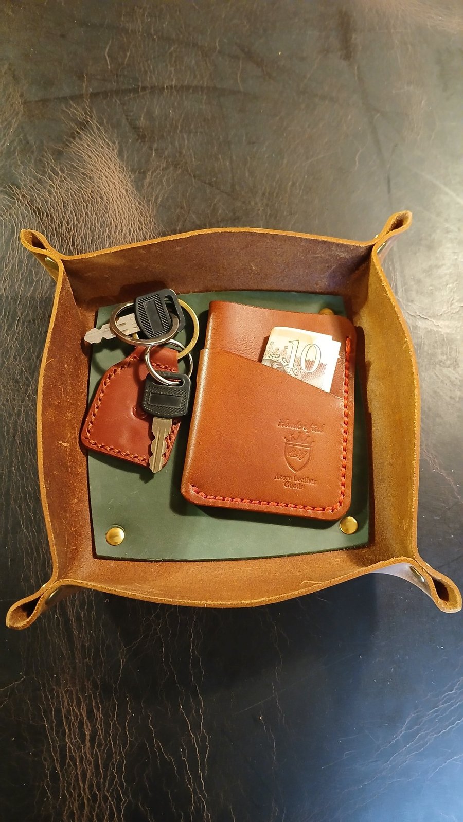 Handcrafted Leather Valet trays 