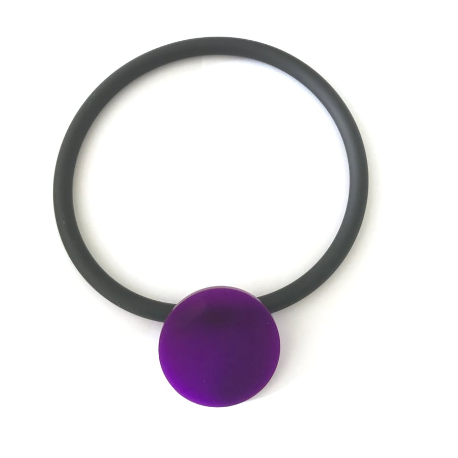 Big Violet Circle Pendant and Choker