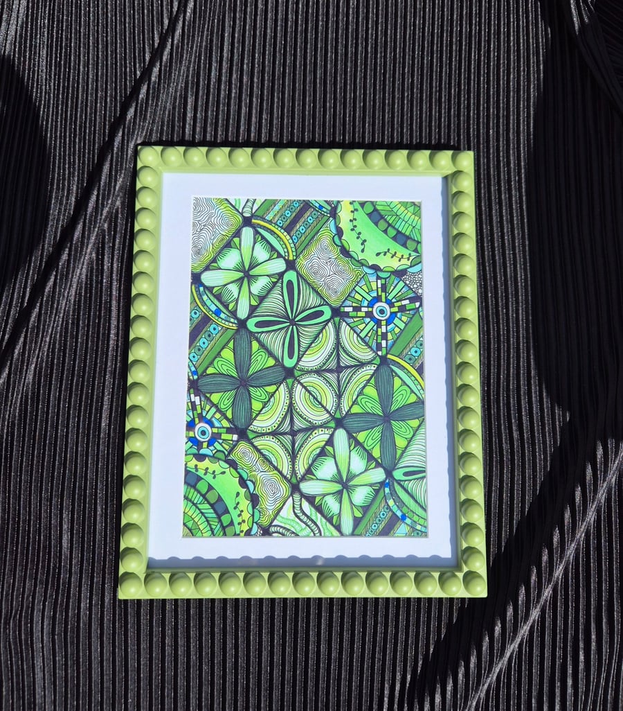 7X5 Print - Mosaic Green Unframed Abstract Art