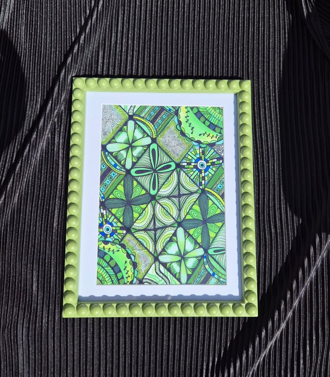 7X5 Print - Mosaic Green Unframed Abstract Art
