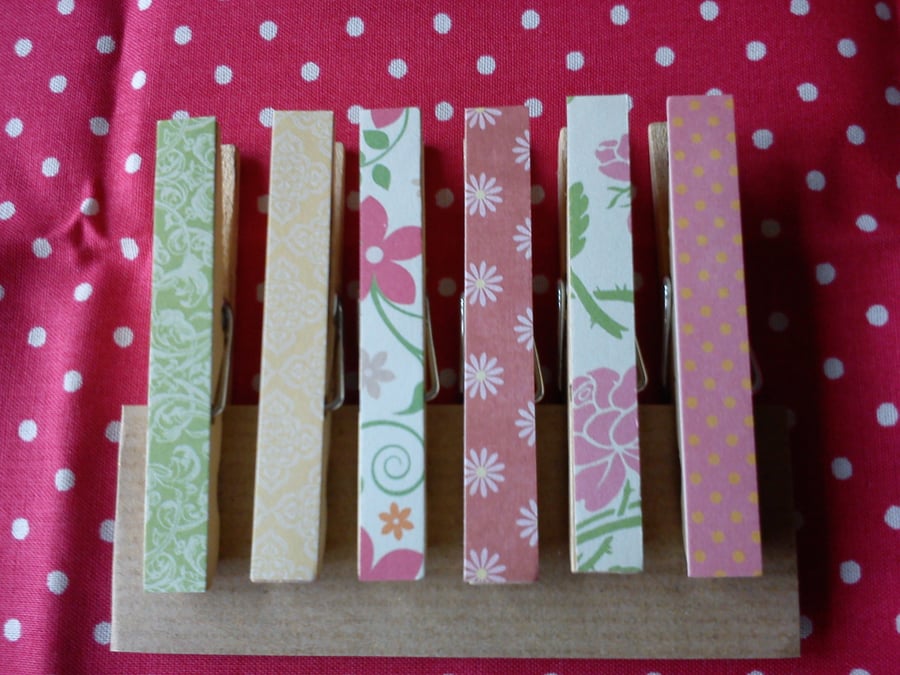 Garden Party magnetic pegs fridge magnets memo peg shabby chic