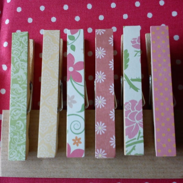 Garden Party magnetic pegs fridge magnets memo peg shabby chic