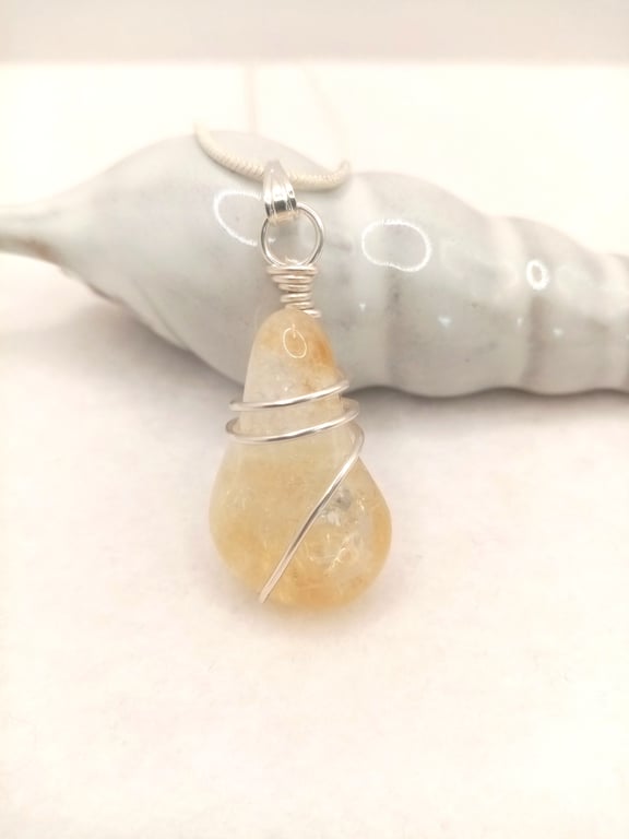 Citrine Tumble Stone Necklace