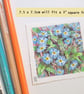 Forget me not flowers, original art miniature, tiny artwork - Image 3