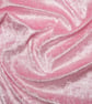 crushed velvet fabric material soft stretch baby pale pink 1 metre