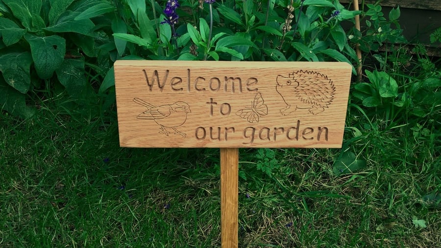 Welcome to our garden plaque