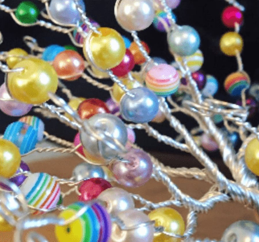 Handcrafted Wire-Work Tree of Life Necklace with Crackle Quartz