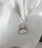 Heart Necklace in Sterling Silver with Champagne Pearl - Image 8