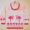 Hearts and Flamingos Sweater Knitting Pattern