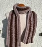 Two browns wheat stitch crochet unisex scarf