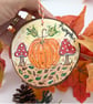 Summer Seconds Pumpkin hand-painted log slice decoration