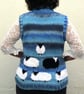 Knitting Pattern Ladies Sheep Waistcoat and Scarf.  Digital Pattern - Image 2