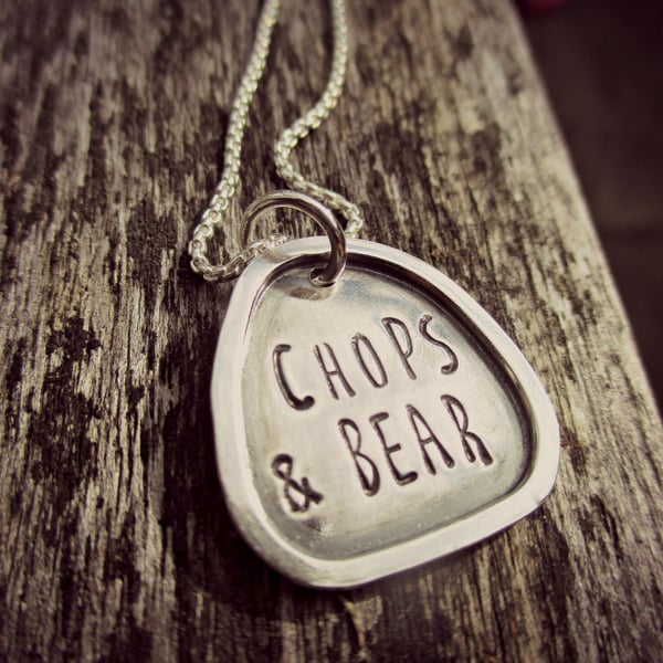 FRAMED WORD NECKLACE - Sterling Silver - childrens names - cute